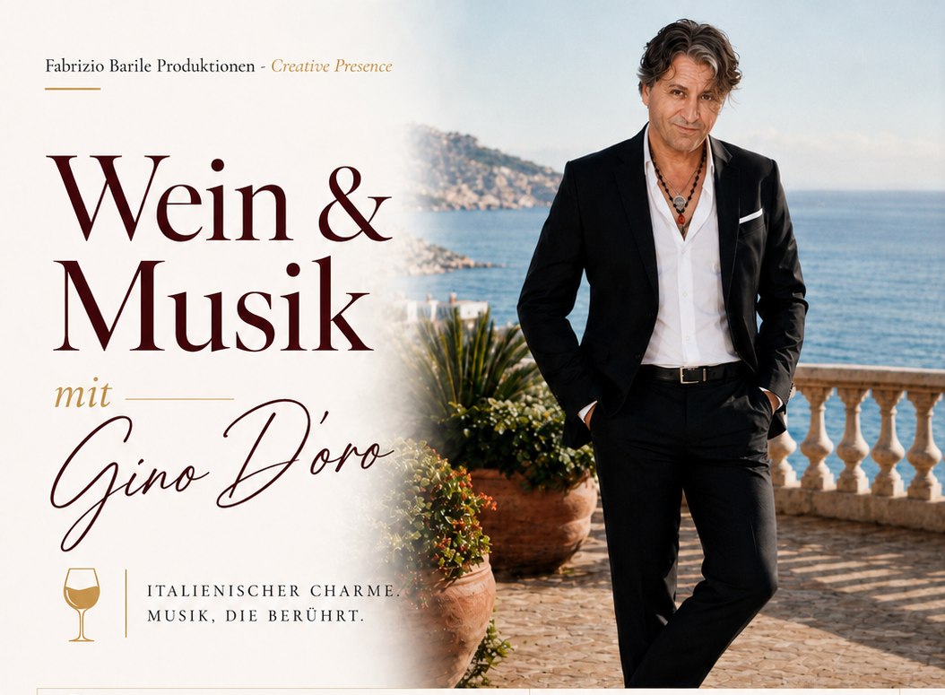 Wein & Musik mit Gino D'oro – italienischer Abend an der Riviera